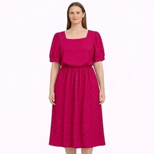 Vintage Sears Puff-Sleeve Midi Dress